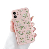 ZTOFERA Compatible with iPhone 12 Case for Girls Women, Floral Flower Pattern Design Silicone Case, Slim Shockproof TPU Protective Bumper Case Cover for iPhone 12,Pink